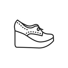 Wedge boots color line icon. Pictogram for web page, mobile app, promo.