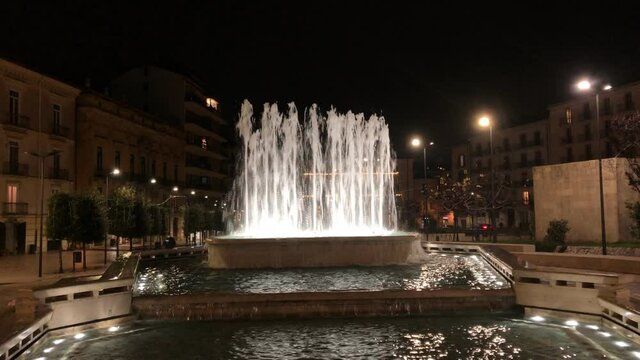 Avellino's square- " Liberta'"square nocturne, the fountain in the square