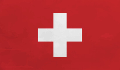 Vector illustration of Happy Switzerland National Day 01 August. Waving flags isolated on gray background.