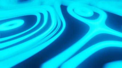 An abstract blue neon surface 3D render