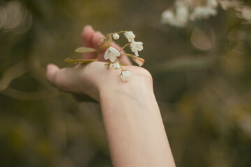 flowers and hand