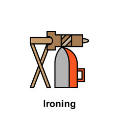 ironing outline icon. Element of labor day illustration icon. Signs and symbols can be used for web, logo, mobile app, UI, UX