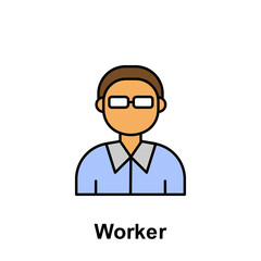 worker outline icon. Element of labor day illustration icon. Signs and symbols can be used for web, logo, mobile app, UI, UX
