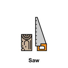 saw outline icon. Element of labor day illustration icon. Signs and symbols can be used for web, logo, mobile app, UI, UX