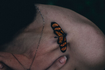 butterfly on a person