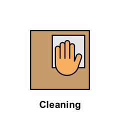 cleaning outline icon. Element of labor day illustration icon. Signs and symbols can be used for web, logo, mobile app, UI, UX