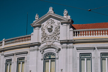 facade of a building with a clock