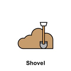 shovel outline icon. Element of labor day illustration icon. Signs and symbols can be used for web, logo, mobile app, UI, UX