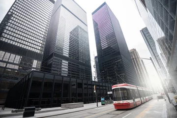 Wandcirkels aluminium Tram streetcar in Toronto, Ontario, Canada © surangaw