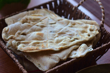 pan arabe con semillas hecho en casa, casero