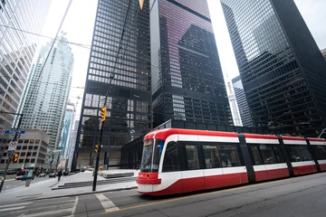 Deurstickers Tram streetcar in Toronto, Ontario, Canada © surangaw