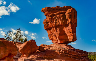 The Balanced Rock, Leaning Rock. The Garden of the Gods, Colorado, US