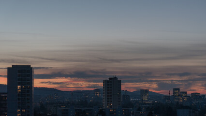Fototapeta premium sunset over the city