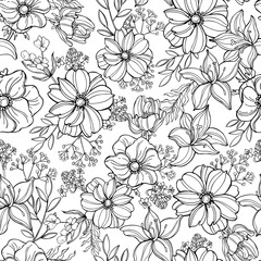 Floral pattern on white background