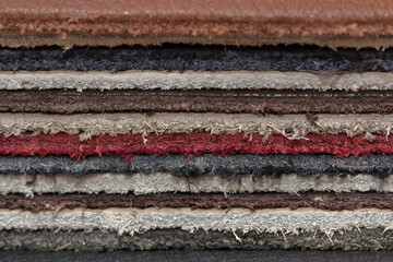 stack of genuine leather samples