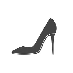 Women shoes icon. Lady high heels shoe outline. Vector illustration isolated on white.