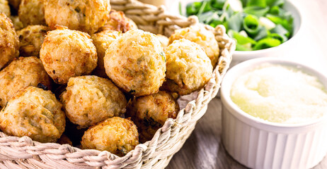 Brazilian cod cake, salty typical of Brazilian Easter