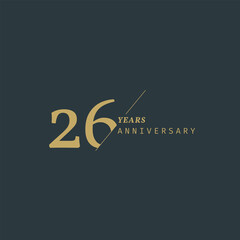 26 years anniversary logotype with modern minimalism style. Vector Template Design Illustration.