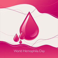 World Hemophilia Day vector background. A drop of blood on a white background. The poster on the theme of medicine and health care