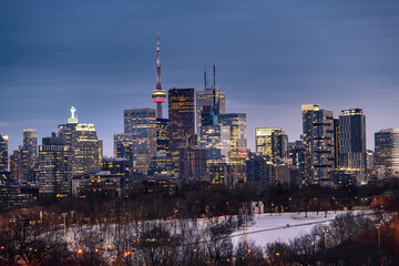 Toronto city view from Riverdale Avenue. Ontario, Canada