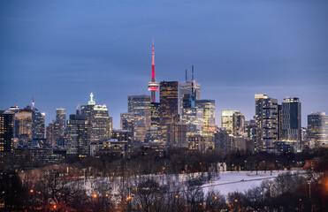 Toronto city view from Riverdale Avenue. Ontario, Canada