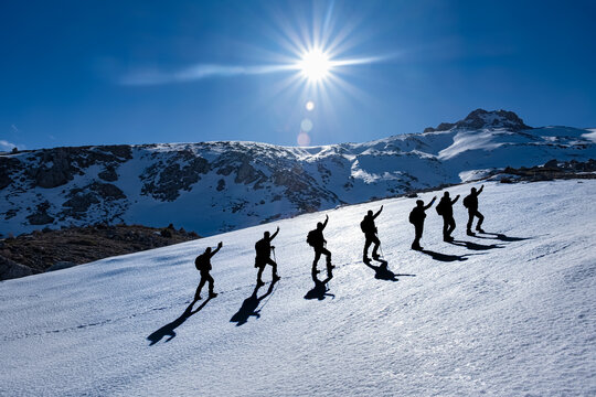 The sportive activities of the successful mountaineer group and their wonderful photographic image together