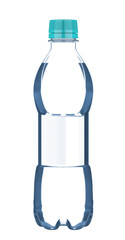 blue bottle with water isolated on the white background with clipping path.