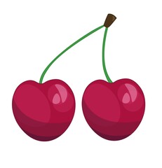 Cherry icon vector illustration berry food vitamin tasty