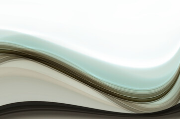 Multicolored waves on a white background. Abstract illustration, copy-space.