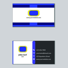 White And Blue Business Card Design