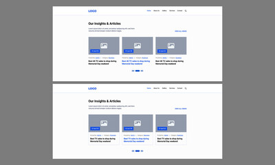 Blog section web UI kit Web element for your web design