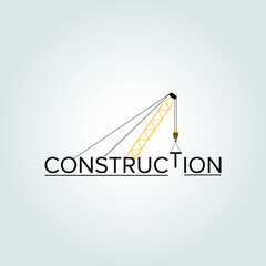 Construction logo design and crane with background
