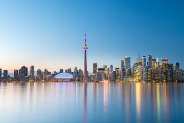 Obraz premium Toronto city skyline at night, Ontario, Canada