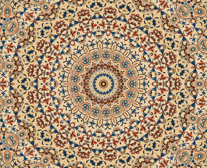 kaleidoscopic view of a carpet pattern