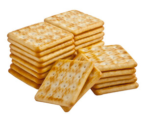 Crackers isolated on white background