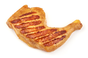 Grilled chicken legs, isolated on white background