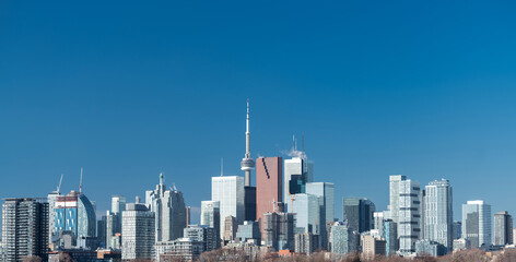 Toronto city view from Riverdale Avenue. Ontario, Canada 