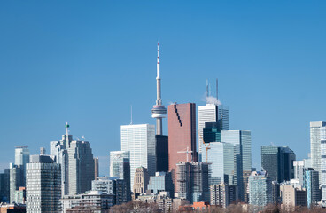 Fototapeta na wymiar Toronto city view from Riverdale Avenue. Ontario, Canada 