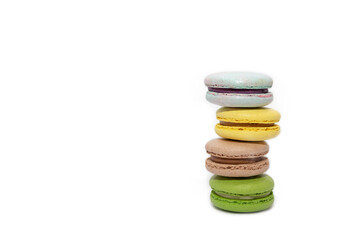 French crash macarons. Colorful macaroons. Airy macaroons