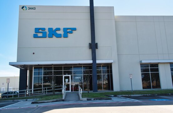 Houston, Texas USA 02-02-2020: SKF building exterior in Houston, TX. A manufacturing company for bearings, seals and maintenance products. Founded in 1907 Sweden it is located in 130 countries.