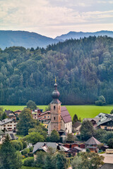 Fototapeta premium Europe, Austria, Salzburg, Grodig, Mountains and View Around Salzburg