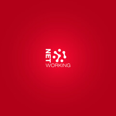 Social networking logo design with red background