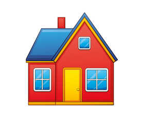 Red house isolated icon