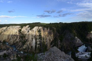 View of the river in the Grand Canyon of Yellowstone 