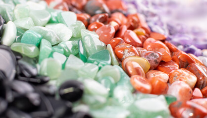 Colorful stones mix texture background, pebbles pattern