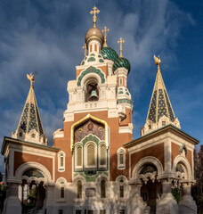 Fototapeta na wymiar Eglise orthodoxe Russe de Nice - Русский Православный Собор Ниццы