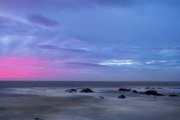 coast dawn with clouds