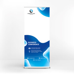 Roll-up design, abstract liquid background, layout for presentations, conferences, presentations