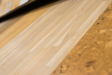 Decorative skirting boards in a construction shop