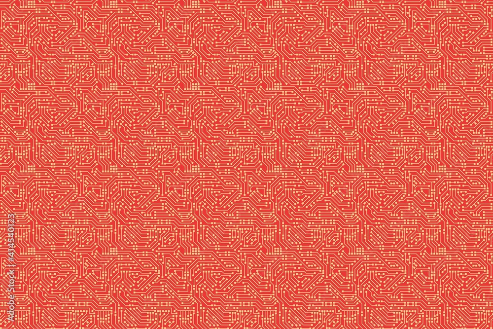 Poster computer circuit board. seamless digital pattern. vector electric chipset scheme texture. abstract t